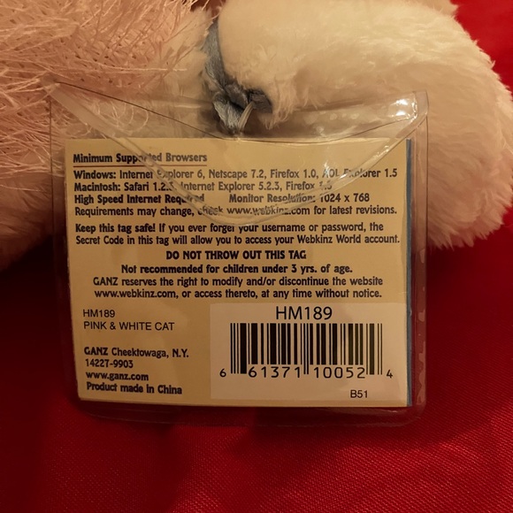 Webkinz Pink and White Cat - Picture 6 of 7